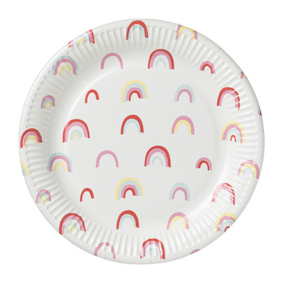 Bord Rainbow - set van 8 - ø23 cm