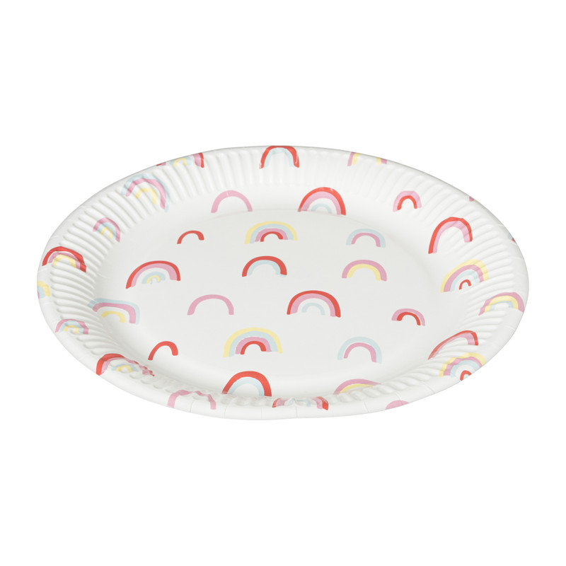 Bord Rainbow - set van 8 - ø23 cm