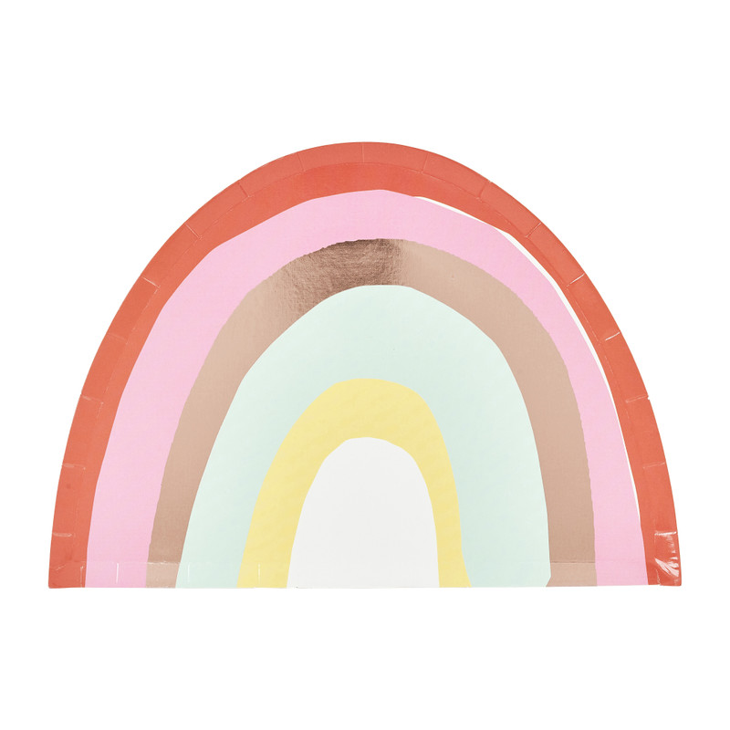 Bordjes regenboog - groot -  set van 8 