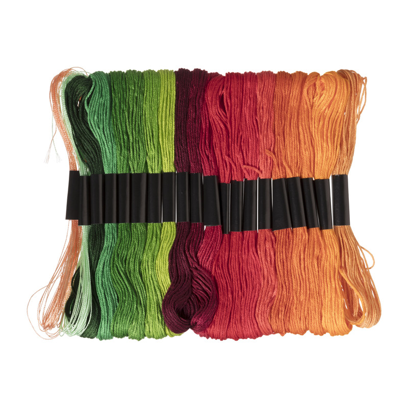 Borduurgaren - warme tinten - set van 20