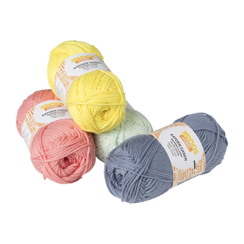 Garen katoen - blauw - 50 gram - 125 meter