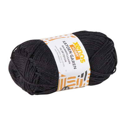 Garen katoen - zwart - 50 gram - 125 meter