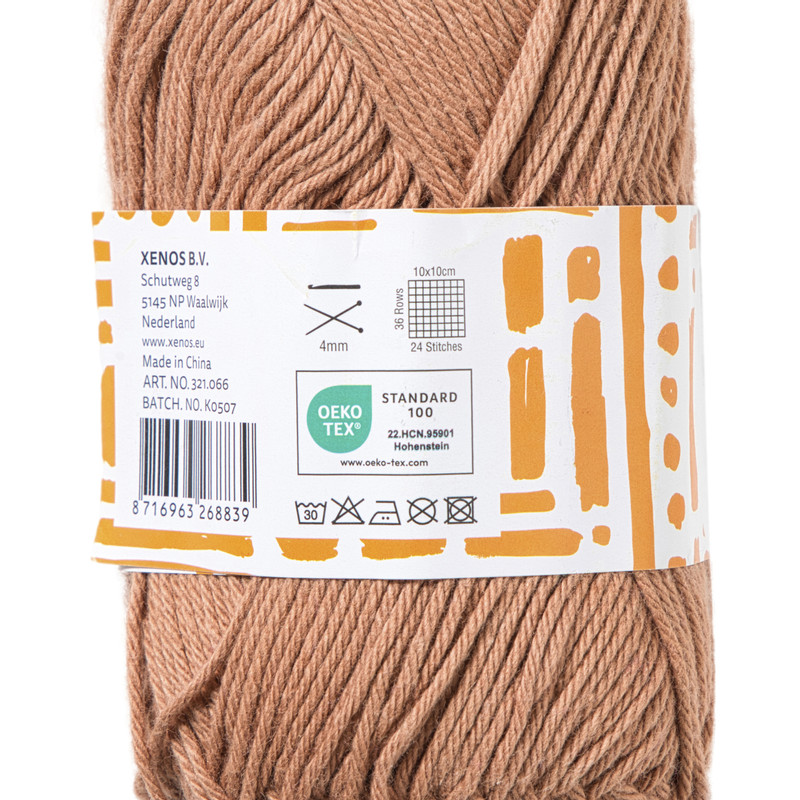 Garen katoen - lichtbruin - 50 gram - 125 meter