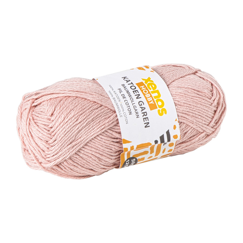 Garen katoen - lichtroze - 50 gram - 125 meter