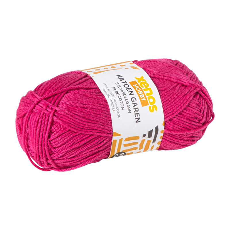 Garen katoen - fuchsia - 50 gram - 125 meter