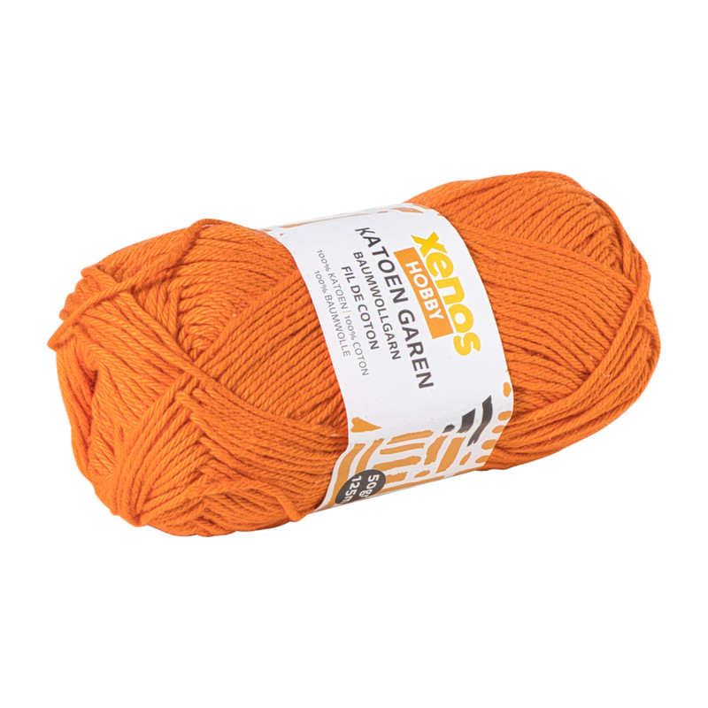 Garen katoen - oranje - 50 gram - 125 meter