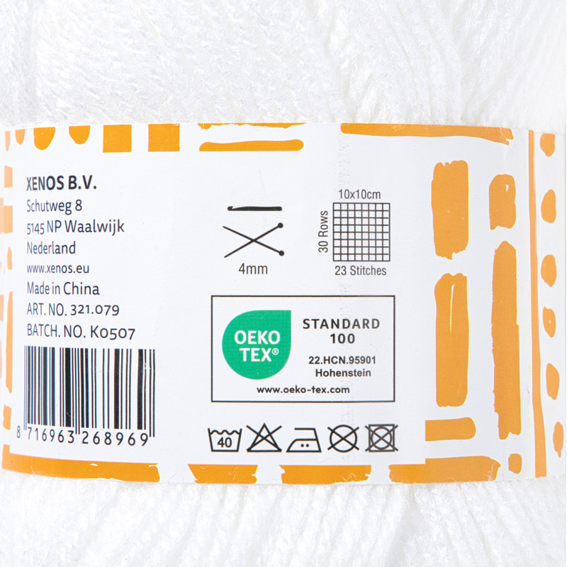 Garen acryl - wit - 100 gram - 240 meter