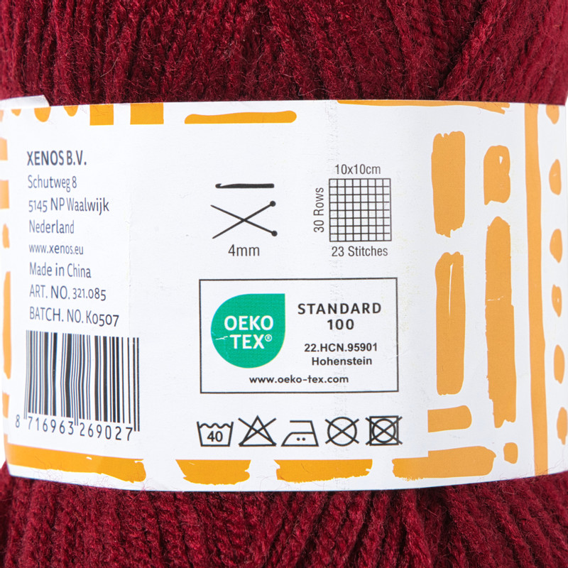 Garen acryl - bordeauxrood - 100 gram - 240 meter