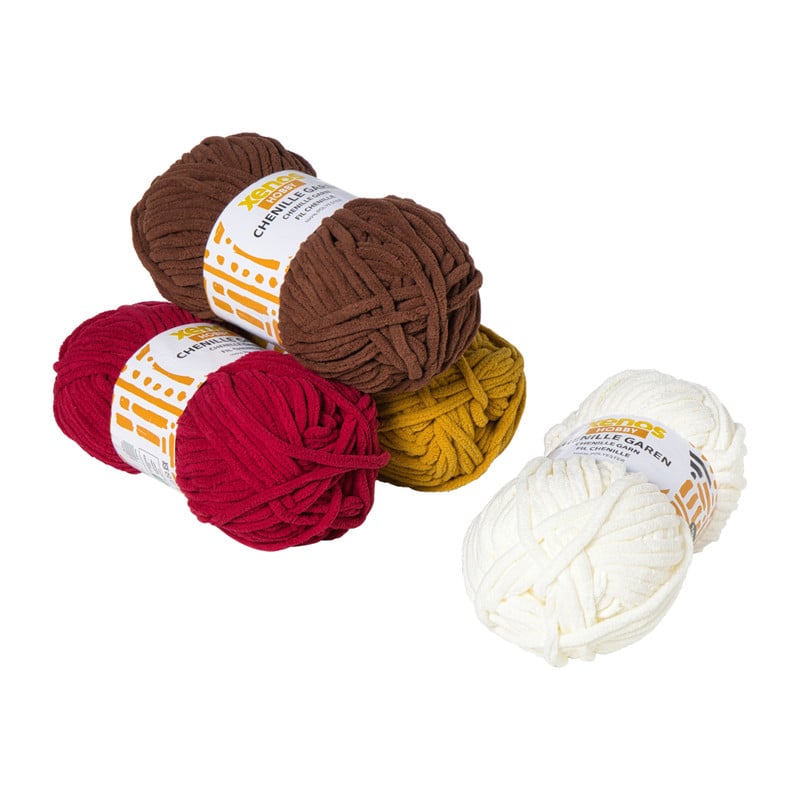 Garen chenille - wit - 100 gram - 60 meter