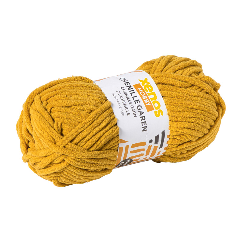 Garen chenille - geel - 100 gram - 60 meter