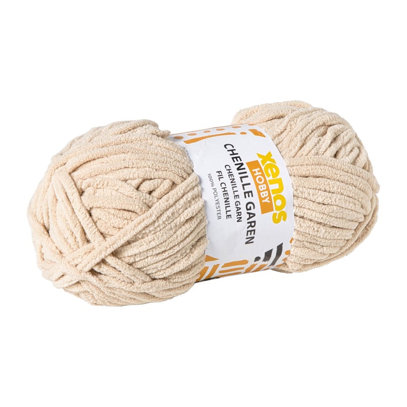 Garen chenille - beige - 100 gram - 60 meter