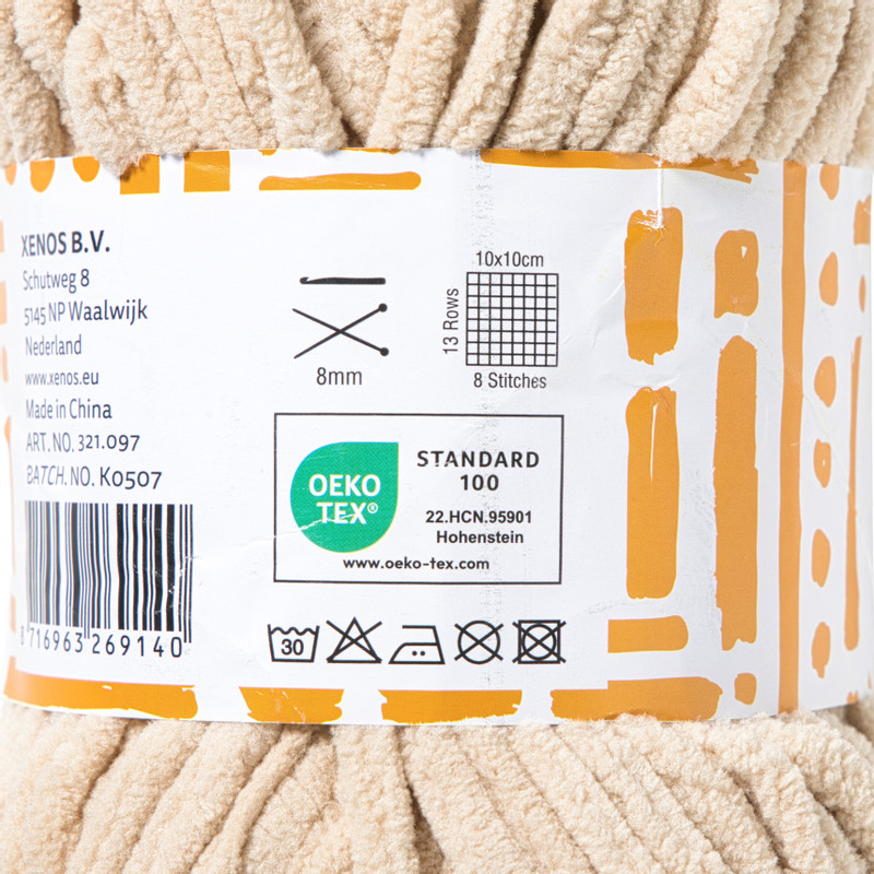 Garen chenille - beige - 100 gram - 60 meter