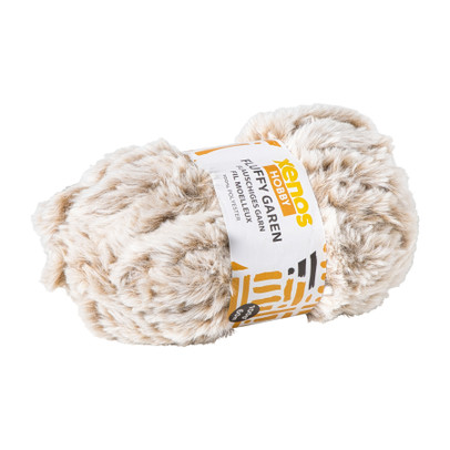 Garen fluffy - beige/bruin - 100 gram - 60 meter