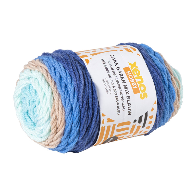 Garen cakemix - blauw - 100 gram - 160 meter