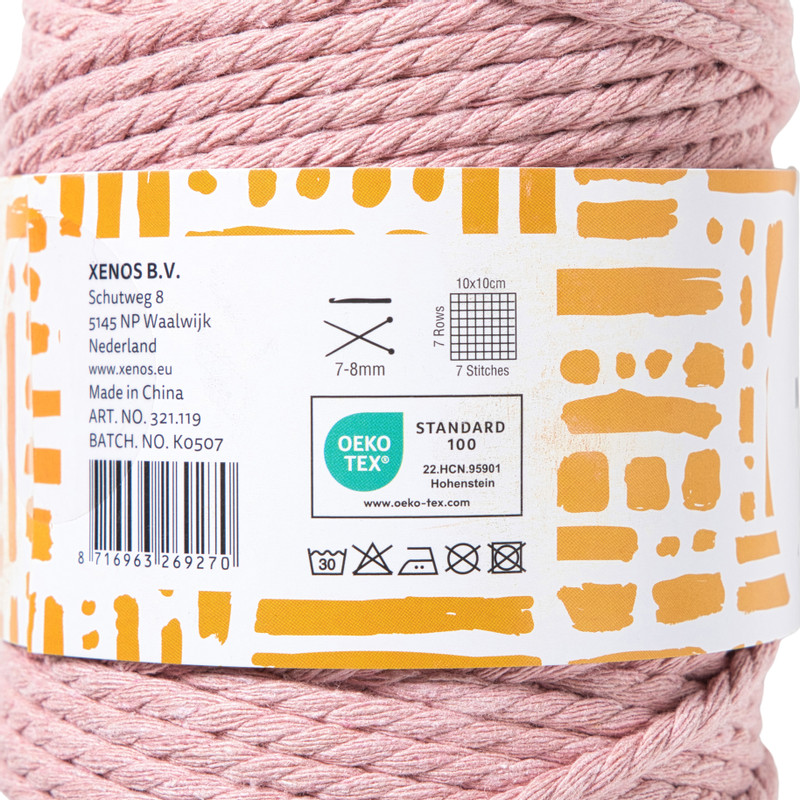 Garen macramé - roze - 500 gram - 100 meter