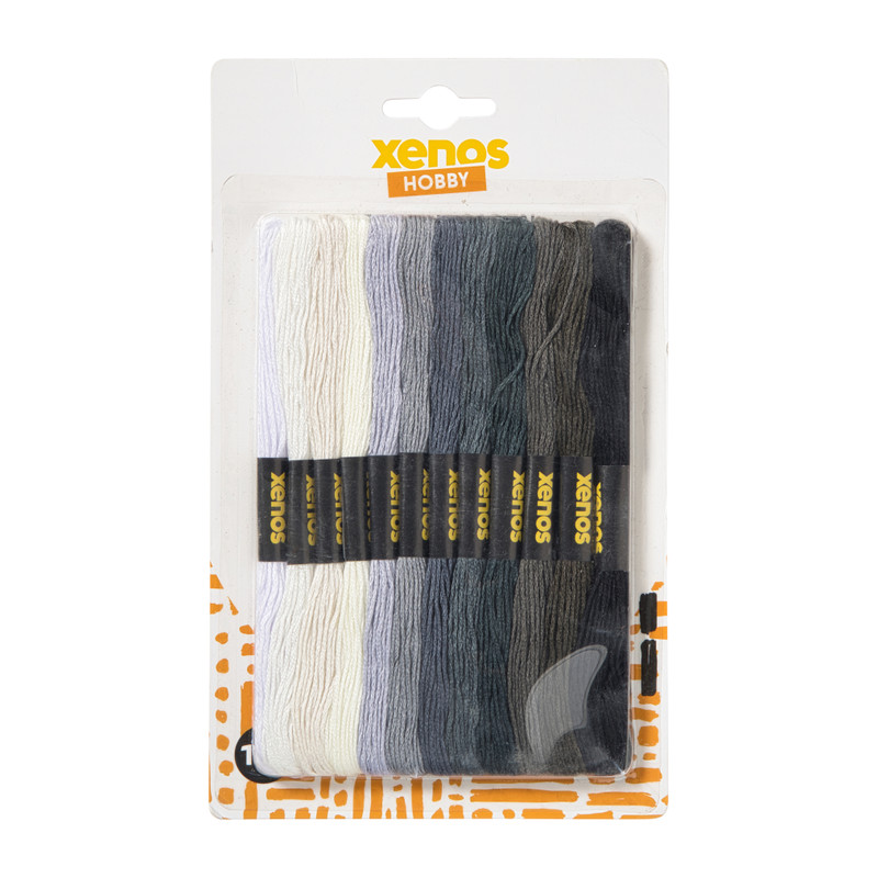 Borduurgaren set - wit/grijs/zwart - set van 12