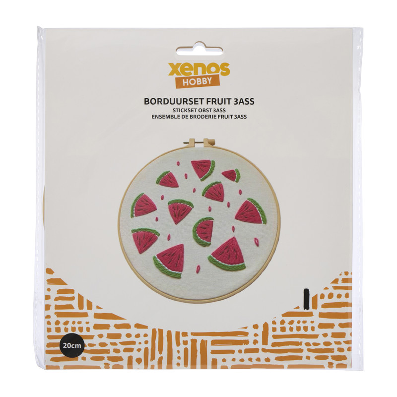 DIY borduursetje fruit - diverse varianten