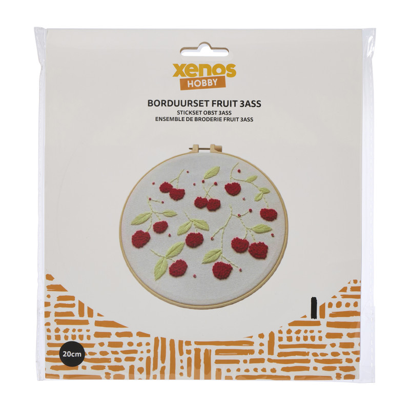 DIY borduursetje fruit - diverse varianten