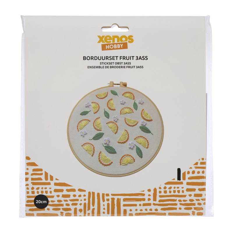DIY borduursetje fruit - diverse varianten