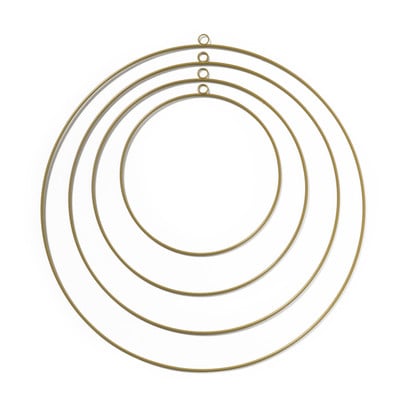 Metalen deco ringen - goud - set van 4
