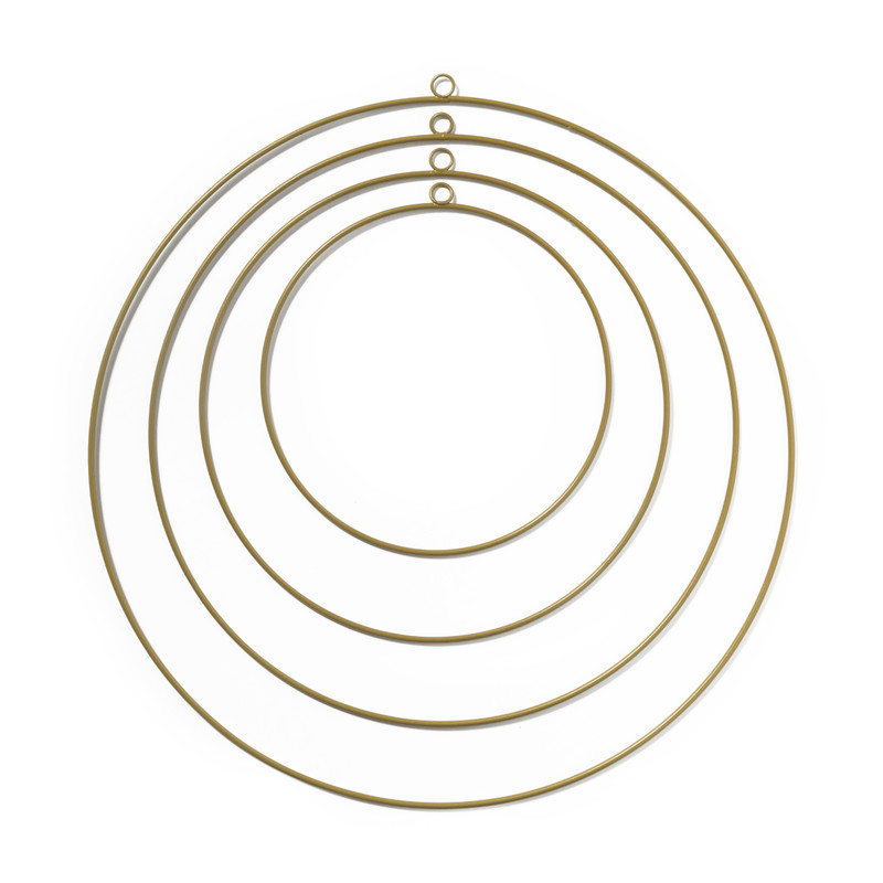 Metalen deco ringen - goud - set van 4