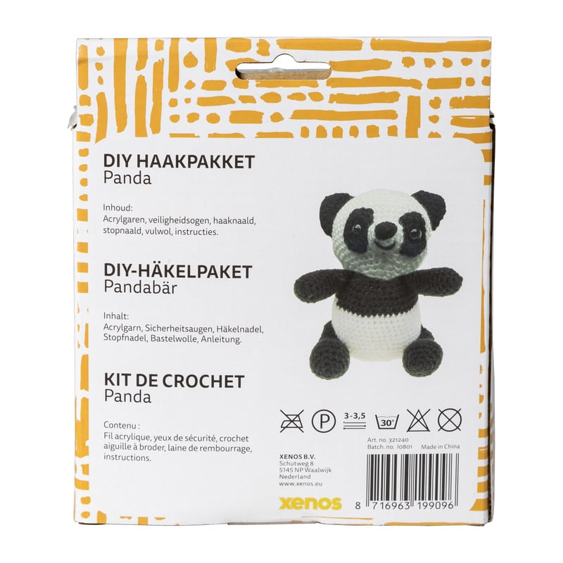 Haakpakket panda - 12 cm
