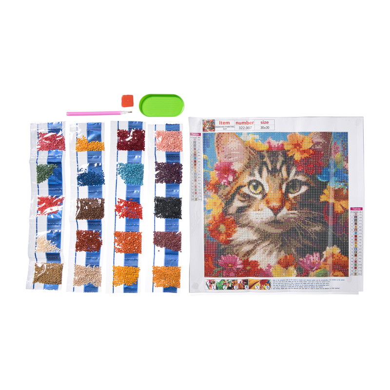 Diamond painting kat - 30x30 cm