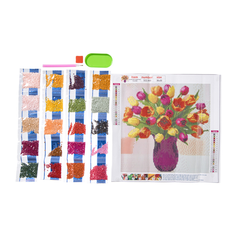Diamond painting tulpen - 30x30 cm