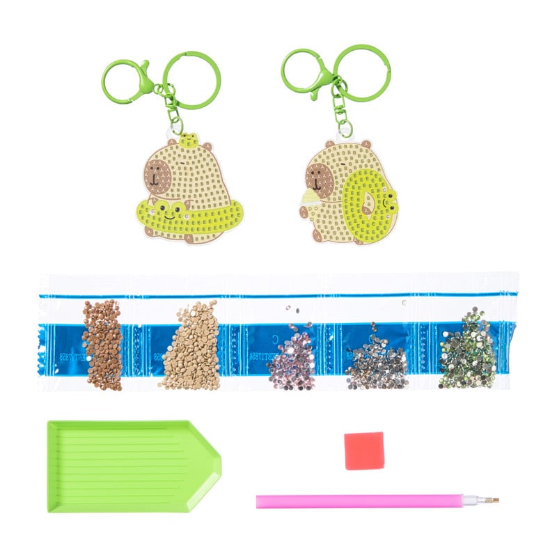 Sleutelhanger capibara - diamond painting - diverse varianten