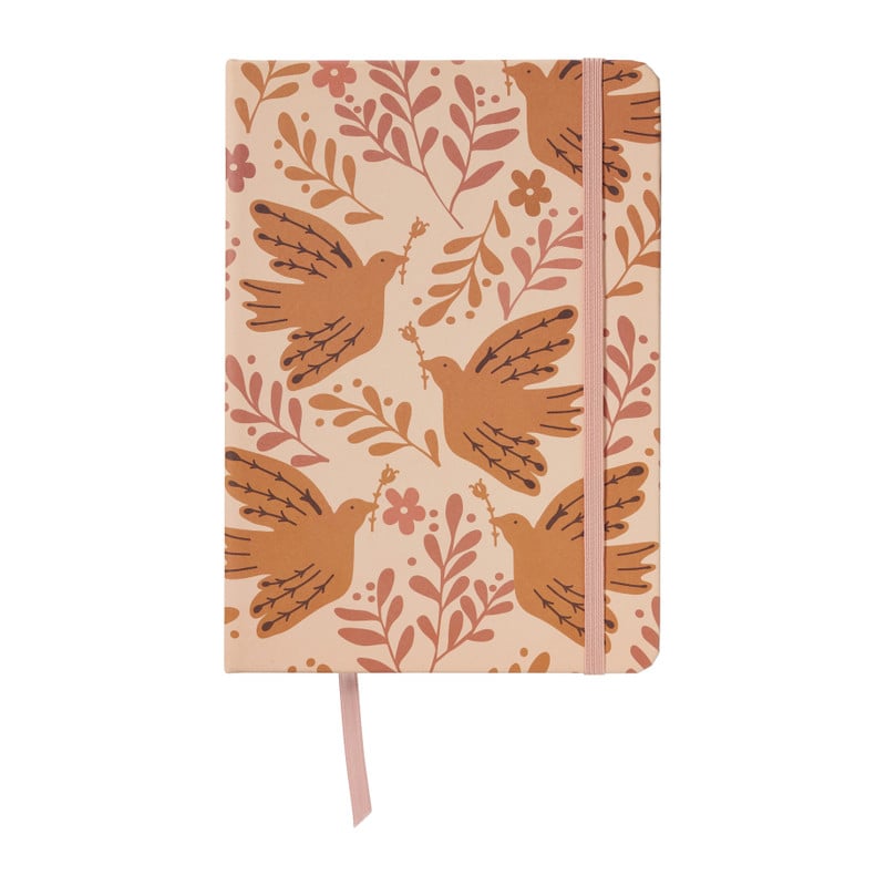 Bullet journal vogels - roze/oranje - A5 