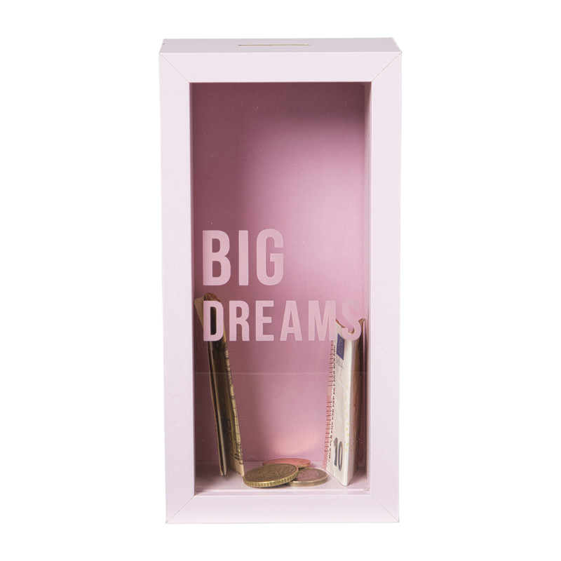 Spaarpot fun - roze - 20x10x6 cm