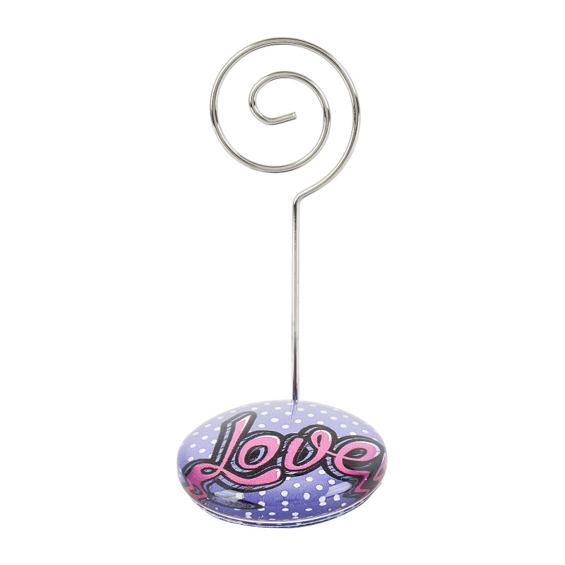 Foto clip met glazen voet - diverse varianten - 8 cm