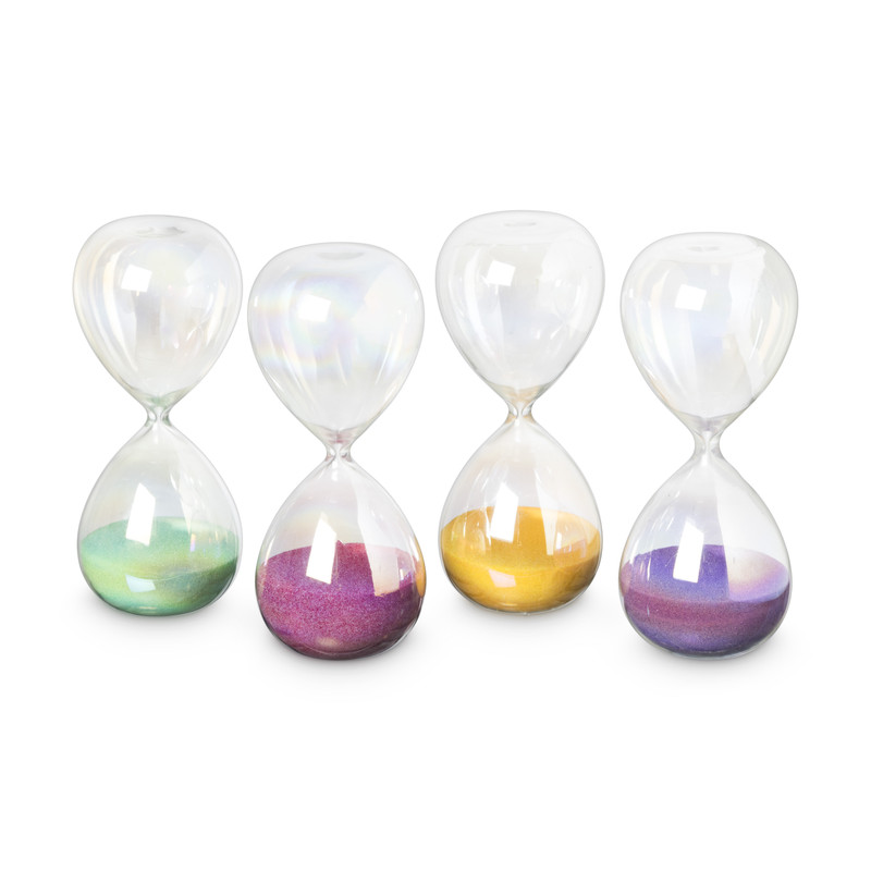 Zandloper glas - paars - ø6x15 cm