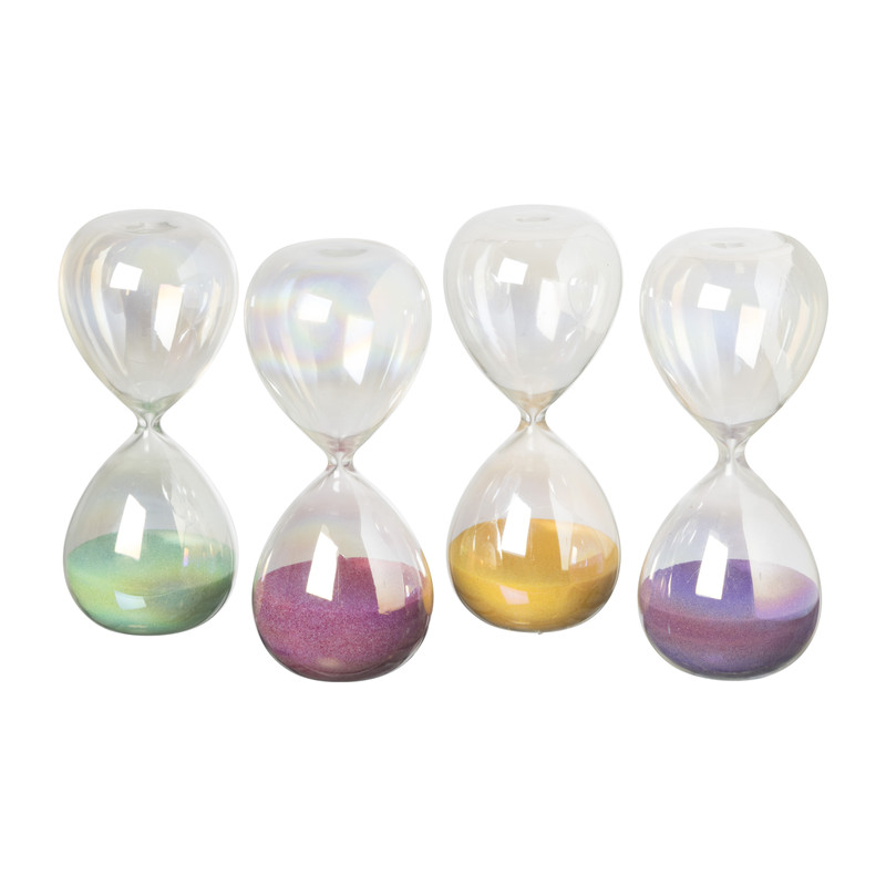 Zandloper glas - groen - ø6x15 cm