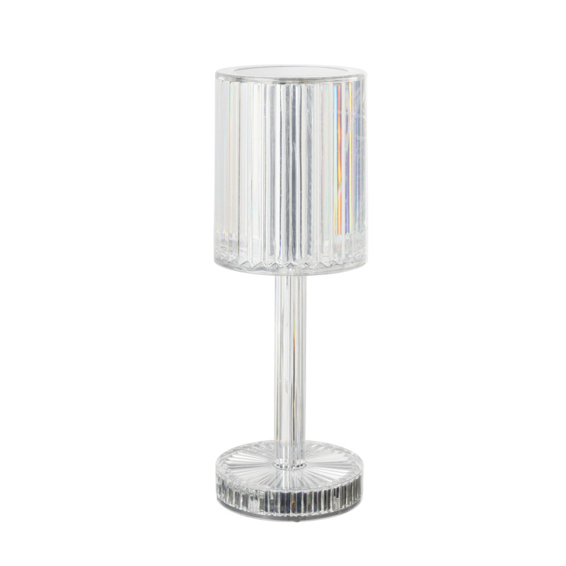 Tafellamp kristal multikleur 8.5x8.5x24.5 cm