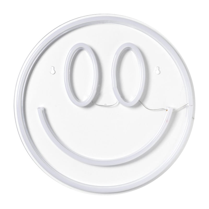 Neon LED lamp smiley - geel - ø33x2 cm