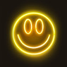 Neon LED lamp smiley - geel - ø33x2 cm