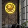 Neon LED lamp smiley - geel - ø33x2 cm