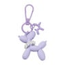 Sleutelhanger hond met parelketting - plastic - 6.5x6.5x1 cm - diverse varianten