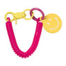 Sleutelhanger spiraal met smiley - plastic - diverse varianten