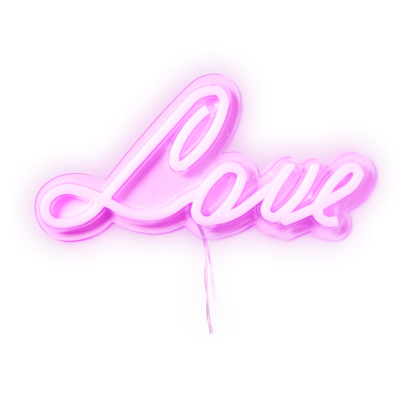 Neon LED lamp love - roze - 30x15 cm