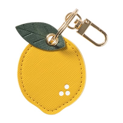 Sleutelhanger citroen - geel/groen - ø4.7x6.3 cm