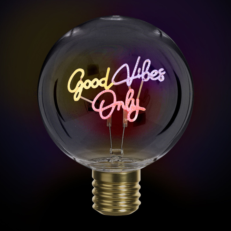 Ledlampje good vibes only - ø12.5x16 cm