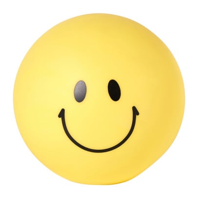 Smiley lamp groot - geel - ø20x19 cm