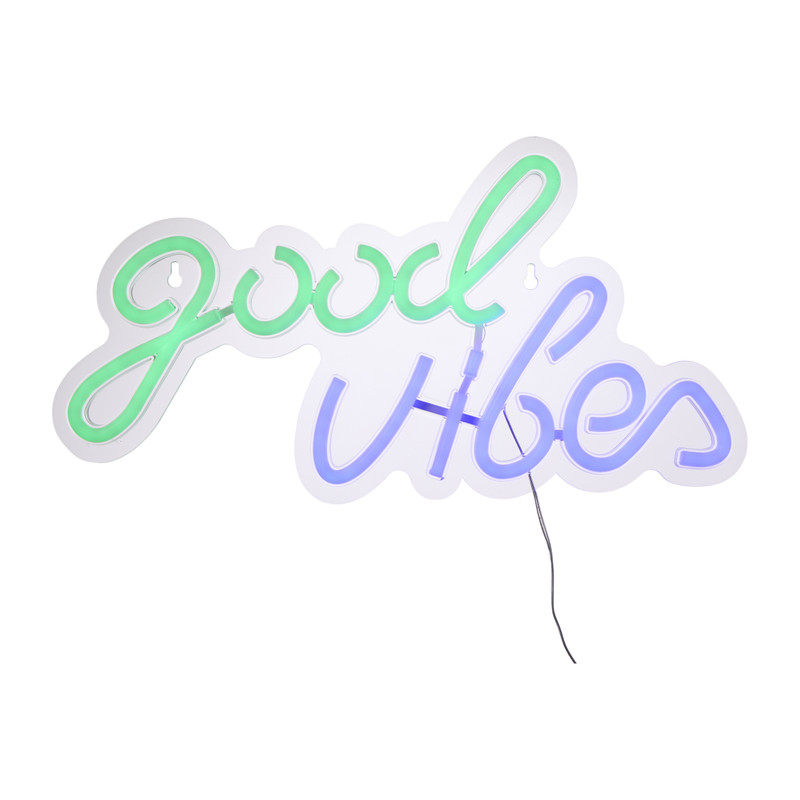 Neonlamp good vibes - multikleur - 21.5x40.5 cm