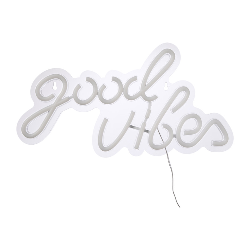 Neonlamp good vibes - multikleur - 21.5x40.5 cm
