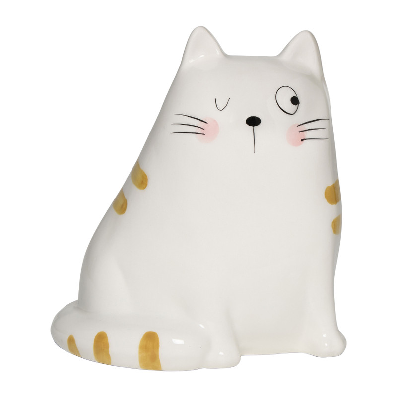 Spaarpot kat - multikleur - 15x13.9x11.4 cm