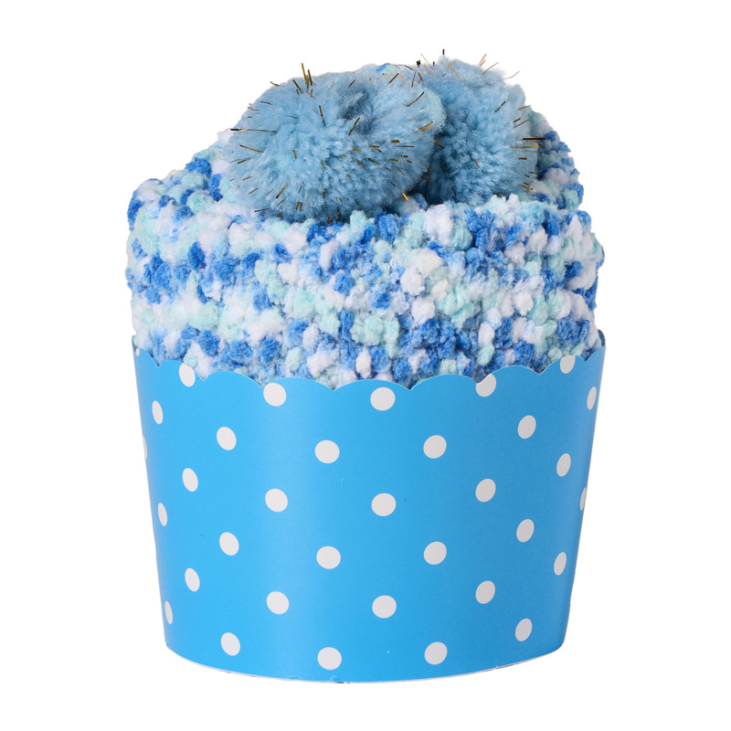 Fluffysokken muffin - blauw - maat 38-42