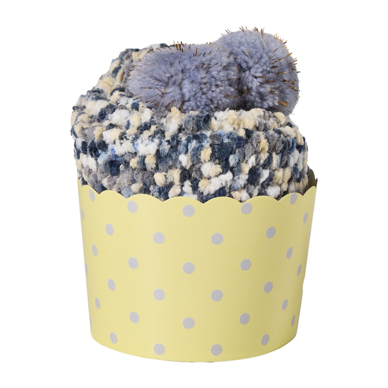 Fluffysokken muffin - geel - maat 38-42
