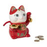 Spaarpot lucky cat - rood - 12x8x13.5 cm
